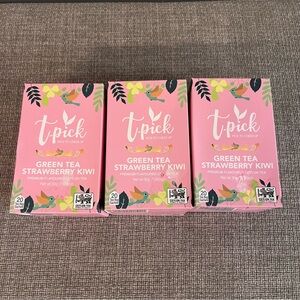 New Lot Of 3 t-pick Green Tea Strawberry Kiwi Ceylon Tea Bags 60 Bags Total